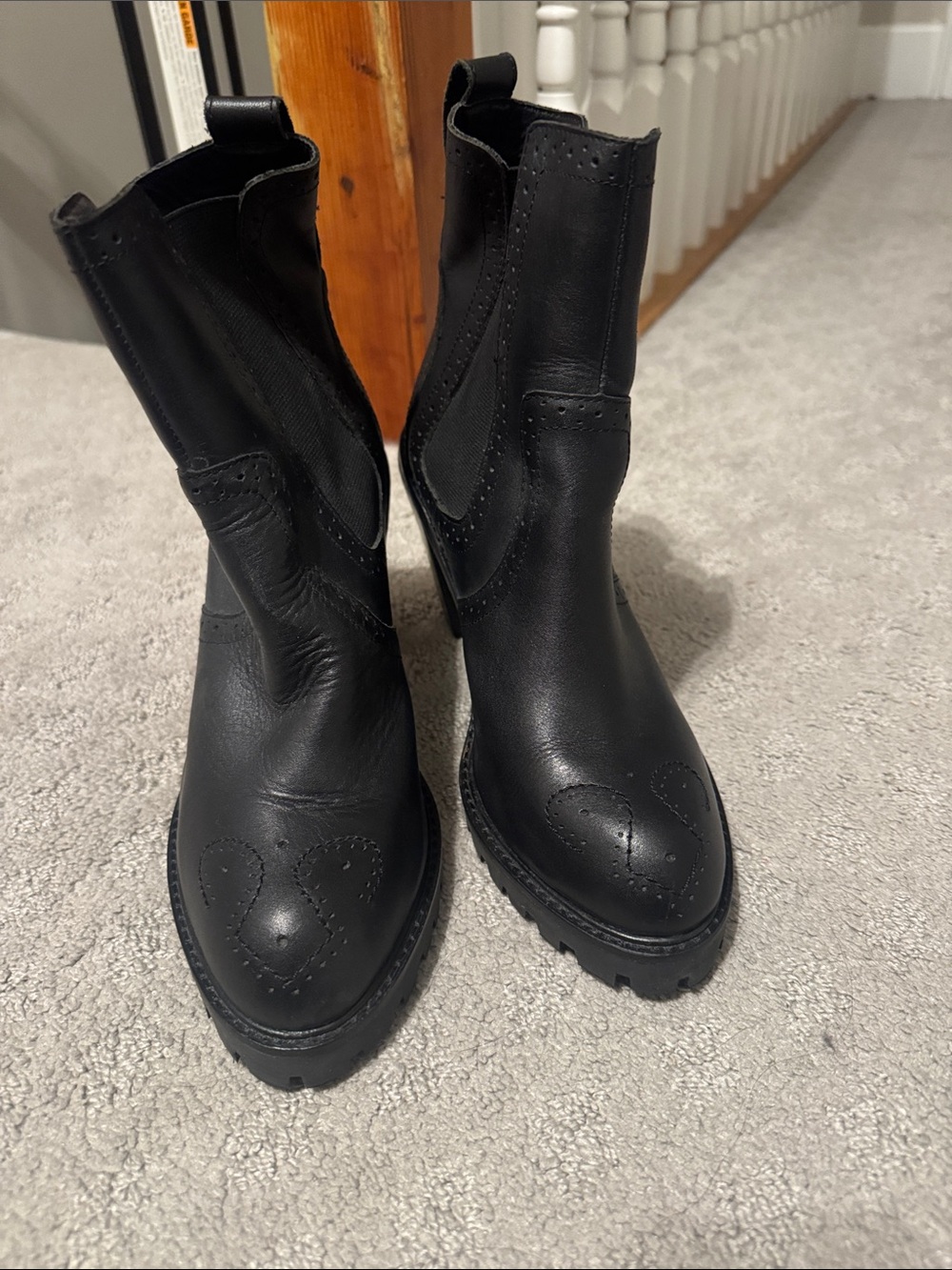 Kelsi Dagger Black Lace-Up Chelsea Boots
